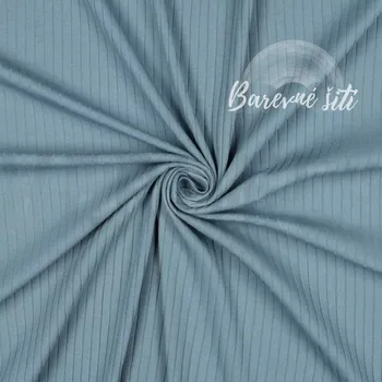 Žebrovaný úplet Amy, Staromodrá (E) (Žebrovaný úplet z Holandska)