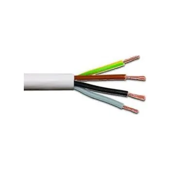 elektrický kabel Mix značek H05VV‑F 4G1B (CYSY 4Bx1) – ohybný 4žilový měděný napájecí kabel s ochranným vodičem PE | černý kabel 230/400 V