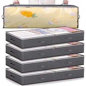 Úložný box 4x Obal / Potah na povlečení pod postel, úložný box / taška na oblečení 90L