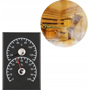 TEPLOMĚR Termo-vlhkoměr do sauny černý 4Living