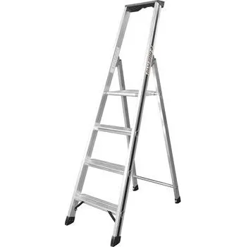Žebřík HYMER AluPro schůdky s plošinou 70026, 4 schody, délka 1,64 m