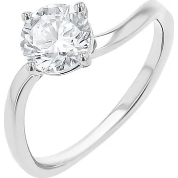 Prsten Atypický zásnubní prsten s round moissanitem Livia