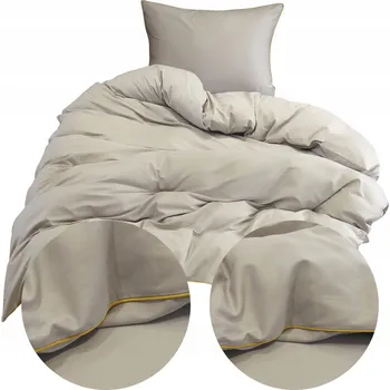 Povlečení Povlečení 140x200 2 dílů Povlak na polštář 70x80 Satén Bavlna S Bizou CAN Jednotná