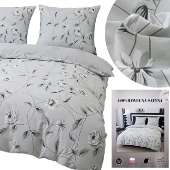 Povlečení Povlečení 160x200 3 Č. sada z bavlněného saténu, oboustranné, Jiřina 21