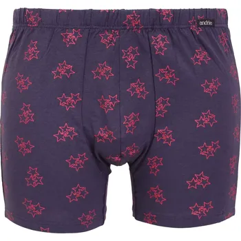 Pánské boxerky s potiskem hvězd Andrie PS5937 navy-red velikost 3XL-62/64