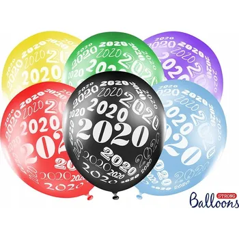 Balónek BALÓNKY 30CM 2020 METALICKÉ MIX BALENÍ 6 KS