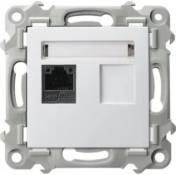 Elektrická zásuvka Internetová zásuvka Ospel Szafir bílá 1 ks bez uzemnění