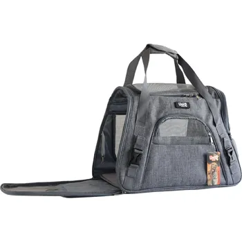 Pelíšek pro psa Cestovní přenosná taška PETVENTURE pro psy a kočky do 7 kg – šedá