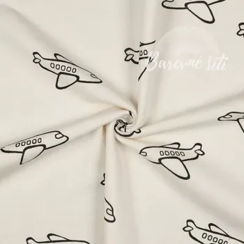 Teplákovina počesaná, Letadla ecru (E) (Teplák hebká teplákovina)