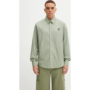 Pánská košile Bavlněná košile Maison Kitsuné Bold Fox Head Relaxed, M, zelená, 91X
