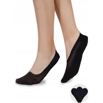Dámské ponožky Kotníkové Ponožky dámské balerínky laserové s leskem SKB-0141 černé YoClub 36-41