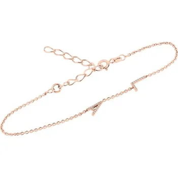 Náramek Stříbrný náramek se 2 písmenky a lab-grown diamanty Anika