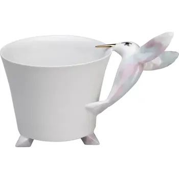 Porcelánový hrnek kolibřík (růžová)