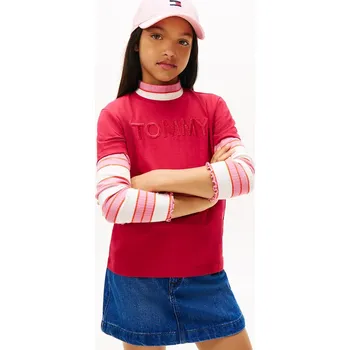 Dětské bavlněné tričko Tommy Hilfiger KG0KG08899.9BYA růžová 34X, vel. 164
