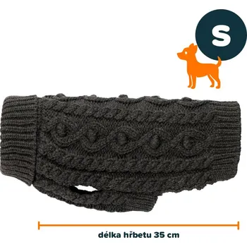 Obleček pro psa PAIKKA Knit svetr šedá S | 35 cm
