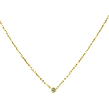 Náhrdelník Stříbrný minimalistický náhrdelník se zeleným safírem Glosie