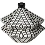 Kubistická šestiboká dóza s víkem s černým dekorem