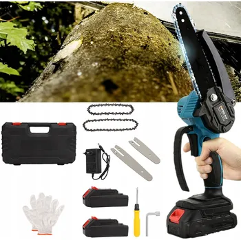 Motorová pila AKU ŘETĚZOVÁ PILA PILKA NA VĚTVE 2x AKU 4”6" SADA