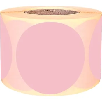 Samolepící etiketa Samolepky etikety kulaté 25mm v roli 500 ks. Růžové Světlé