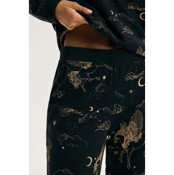 Dámské pyžamo Nadčasové dlouhé dámské pyžamo Esotiq Craco - bavlna Tmavě modrá XL