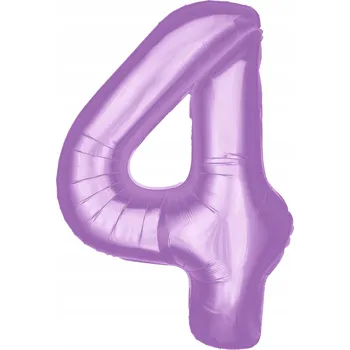 Balónek Fóliový balónek ve tvaru číslice 4, světle fialový, 100 cm