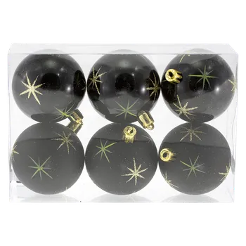 Vánoční dekorace Sada vánočních baněk, modrá, plast, 6 ks&nbsp;79174