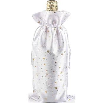 Balící papír Vánoční dárkový pytlík na láhev 15x33 cm, malé, 1 bílá