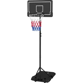 Basketbal SPORTNOW Basketbalový stojan SPORTNOW, výškově nastavitelný, mobilní, plnitelný, nerozbitná deska, výška koše 1,82 - 2,13 m, černý