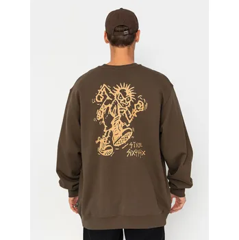 Pánské oblečení Vans Stomper Loose Fit Crew (coal brown) L, hnědá