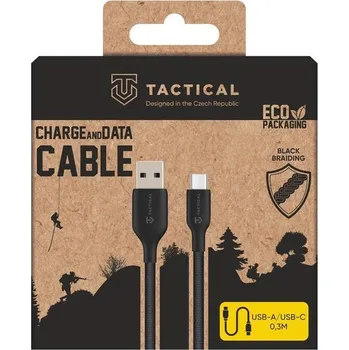 Datový kabel Kabel Tactical Stitch Thread Cable USB-A/USB-C 0,3m, černá
