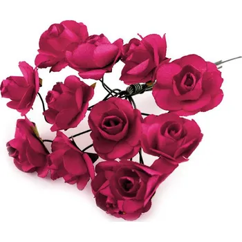 umělá květina Umělá papírová mini růže na drátku