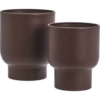 Obal na květináč MADAM STOLTZ Venkovní obal na květináč Matt Ruby Wine Iron větší