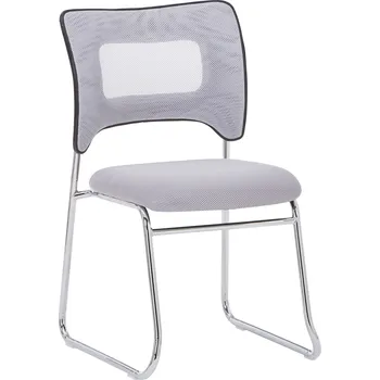 Jídelní židle Stohovatelná židle, šedá/chrom, DELOS
