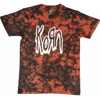 Pánská móda Korn tričko, Logo Outline Wash Red, pánské XXL