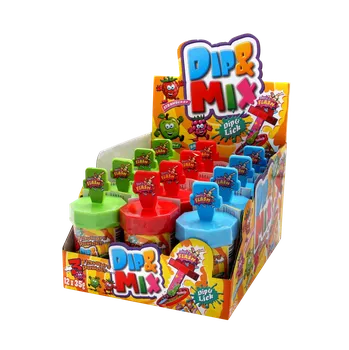 Bonbon Cukrové lízátko s práškem se 3 příchutěmi [Woogie, 35 g]