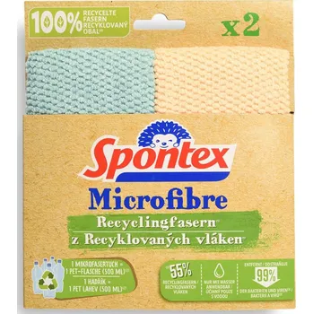 Utěrka Spontex Mikrovláknové utěrky z recyklovaných vláken 30x30 cm, 2 ks