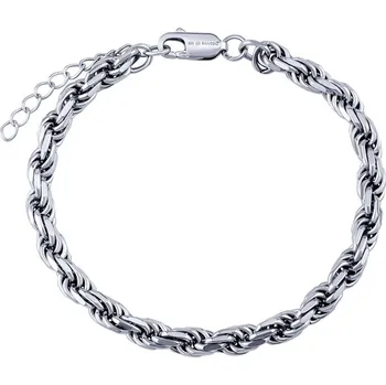 Šperk Stříbrný náramek dámský proplétaný Rope - 4,5 mm 17 cm