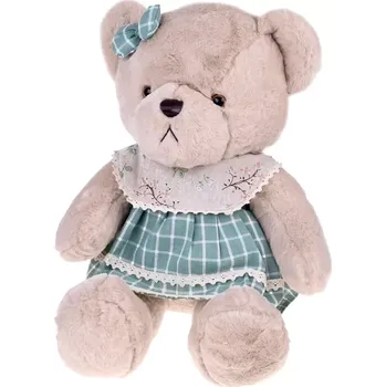 plyšák Plyšový medvěd Zosia 58 cm v zelených vintage šatech