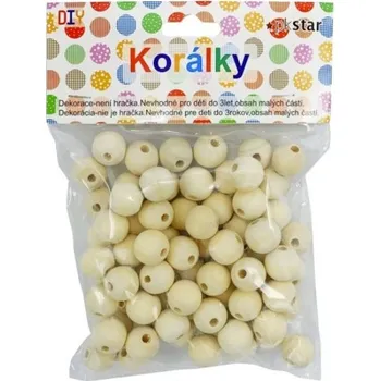 Korálek Dřevěné korálky - 15 mm - 75 ks - PK510-21