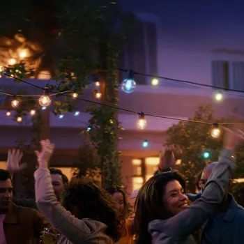 Lampička Philips Hue LED světelná řetěz Festavia Globe 14 m 20 ks IP65 černá, čirá 20 LED diod – celkem 13 W - Doprava zdarma