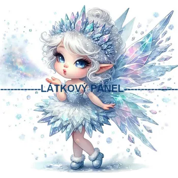 Látkový panel - Zimní víla - AVS-093 Velikost: 35x35cm, Materiál: Mikroplyš