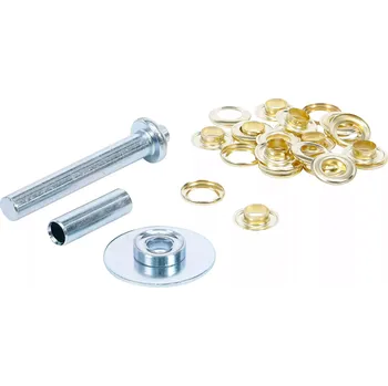 dílenský stroj Nářadí Kraftmann na tvorbu a instalaci kruhových ok v plachtách BGS 88105. Sada 15 dílů (BGS1088105), BGS1088105