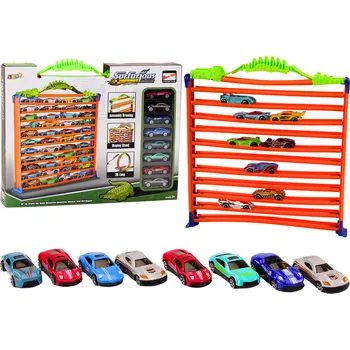 autodráha Mamido Autodráha a parkoviště 2v1 s garáží a autíčky - 360° smyčka set