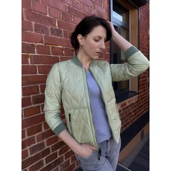 Dámský kabát Bunda Happy Goose 15434876 zelená oboustranná Velikost: 40