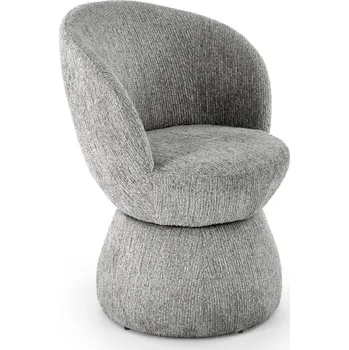 Křeslo Relaxační otočné křeslo FRANNY — kov, látka, šedá