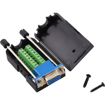 Video redukce Konektor D-SUB DE15 (DB15) kabelový, samice se šrouby, šroubovací