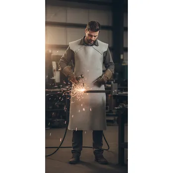 Pracovní zástěra Zástěra kožená přes ramena DUŠAN