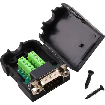 Elektrický konektor Konektor RS232 kabelový, samec s maticemi, šroubovací