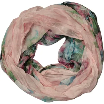 Květinový kruhový šátek - Rozkvetlý kruh světle růžová