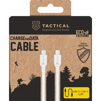 Datový kabel Kabel Tactical Stitch Thread Cable USB-C/USB-C 0,3m, bílá